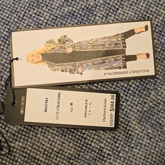 Maxsport Open Front Patch Pocket Full Length Duster Cardigan Coat Size M - Picture 10 of 14